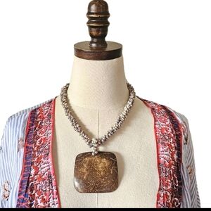 Natural Earthy Boho Beach Classic Statement Unique One of A Kind Shell Necklace